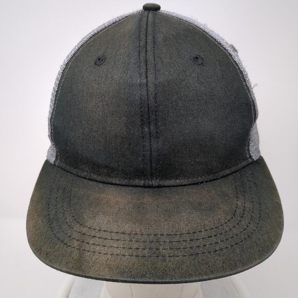 Army Crew Snapback Trucker Hat Black One Size Adjustable Mesh Back Vented Holes - Picture 2 of 9